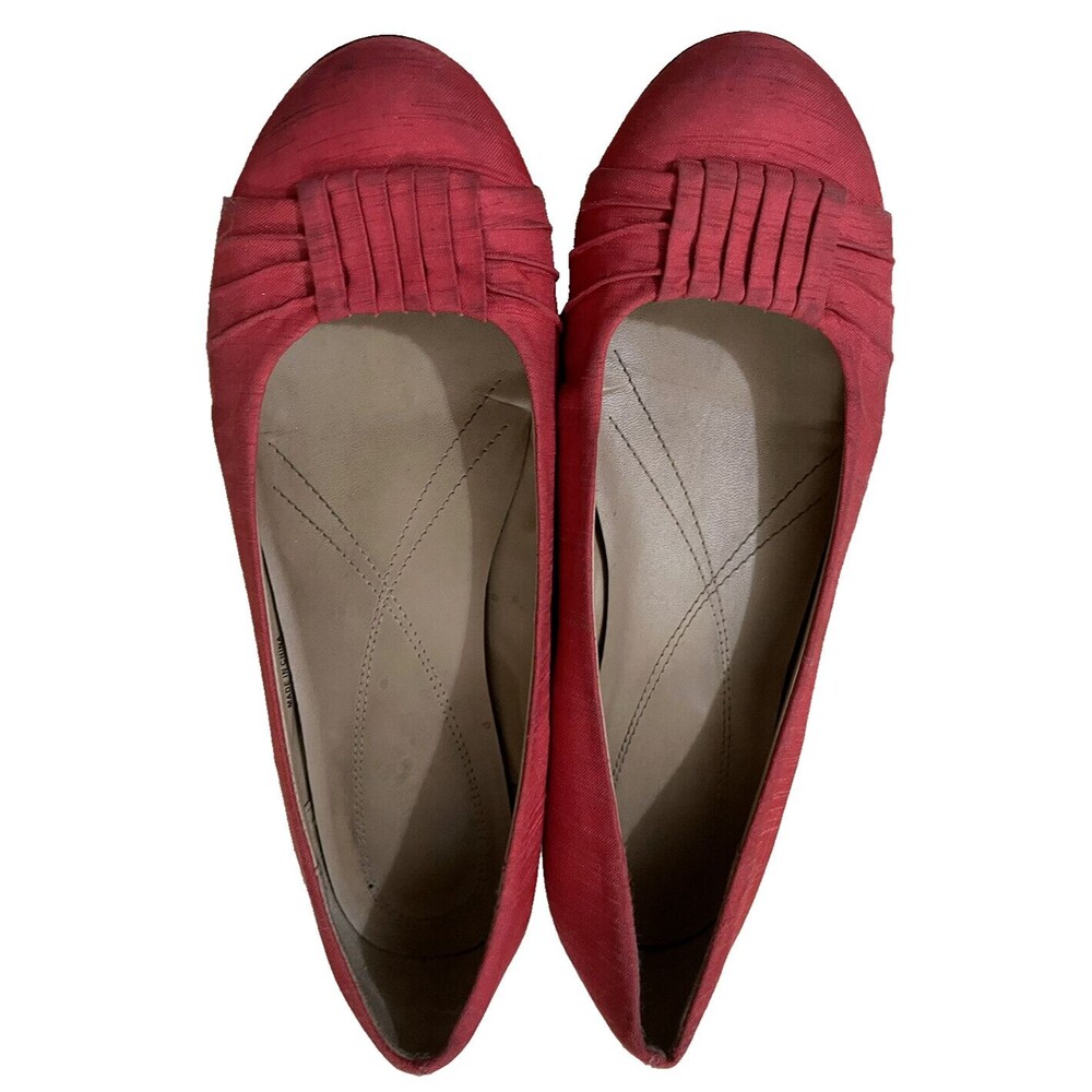 Naturalizer Shoes Slip On Comfort Flat Fabric Pleat Bow 8 M Career Twee Colorful